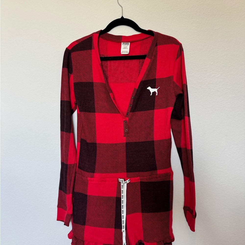 PINK Victoria's Secret Red and Black Plaid Sleepwear
